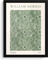 Poster in lijst - Fotolijst 30x40 cm - Posters - William Morris - Marigold - Abstract - Natuur - Posterlijst zwart - Decoratie - Wanddecoratie woonkamer - Muurdecoratie slaapkamer