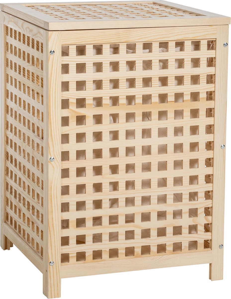 Clp Wasmand Wassorteerder Met deksel Met rooster voor ventilatie van hout L