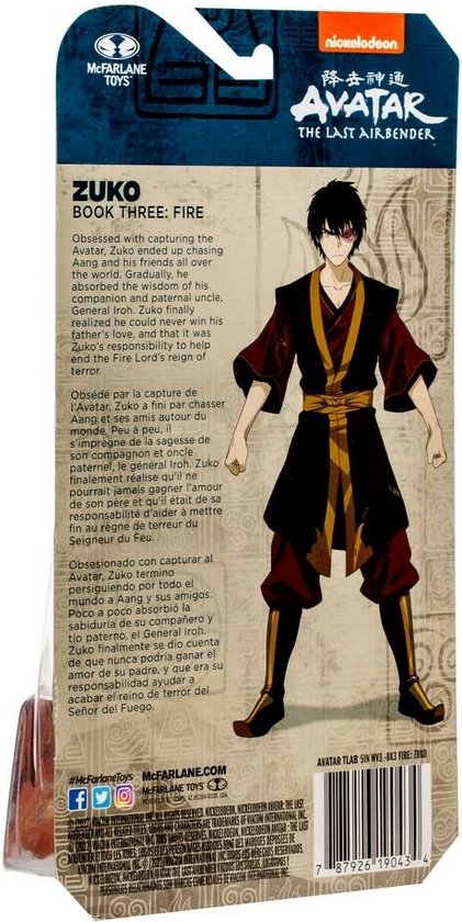 Action Figure McFarlane Avatar – Zuko, Nazione Del Fuoco, 5 Pollici
