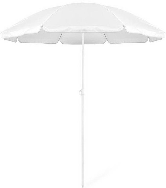 voorwoord bewijs Voor een dagje uit Verstelbare strand/tuin parasol wit 150 cm - Zonbescherming - Voordelige  parasols | bol.com