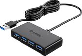 Starstation USB Hub – 4 Poorten - USB Splitter – USB 3.0 - Zwart – Lange Kabel - 5 Gb/s gegevensoverdracht -1 Meter Kabel