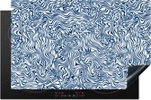 KitchenYeah® Inductie beschermer 81.2x52 cm - Patronen - Abstract - Blauw - Kookplaataccessoires - Afdekplaat voor kookplaat - Inductiebeschermer - Inductiemat - Inductieplaat mat