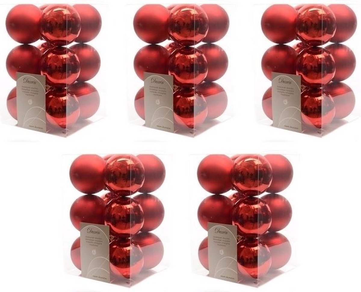 24x Boules De Noël En Plastique Vert Mousse 8 Cm - Mat/brillant