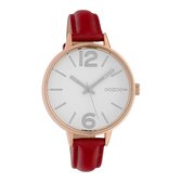 OOZOO Timepieces Rood/Wit horloge  (42 mm) - Rood