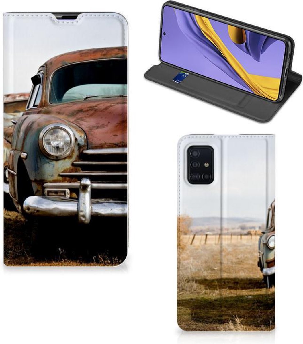 Standcase Hoesje voor Samsung Galaxy A51 Stand Case Vintage Auto