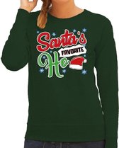 Foute Kersttrui / sweater - Santa his favorite Ho - groen voor dames - kerstkleding / kerst outfit M (38)
