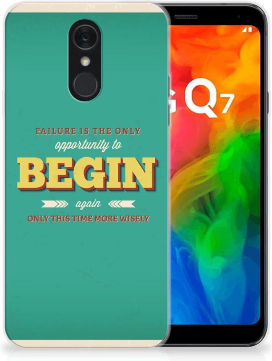 LG Q7 Siliconen hoesje met naam Quote Begin