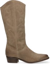 Sacha - Dames - Taupe leren cowboylaarzen - Maat 39