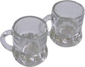 120x Shotglas/borrelglas bierpul glaasjes/glazen met handvat van 2cl - Party glazen