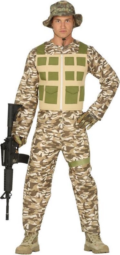 koelkast tobben Floreren Leger/soldaat woestijn/camouflage verkleed kostuum voor heren - Army thema...  | bol.com
