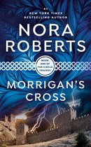 Boekomslag van Morrigan's Cross door Nora Roberts, #1 New York Times bestseller. Bliksemflitsen boven een kasteel.