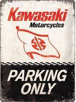 Nostalgic Art Merchandising - Wandbord - Kawasaki parking only -30x40-