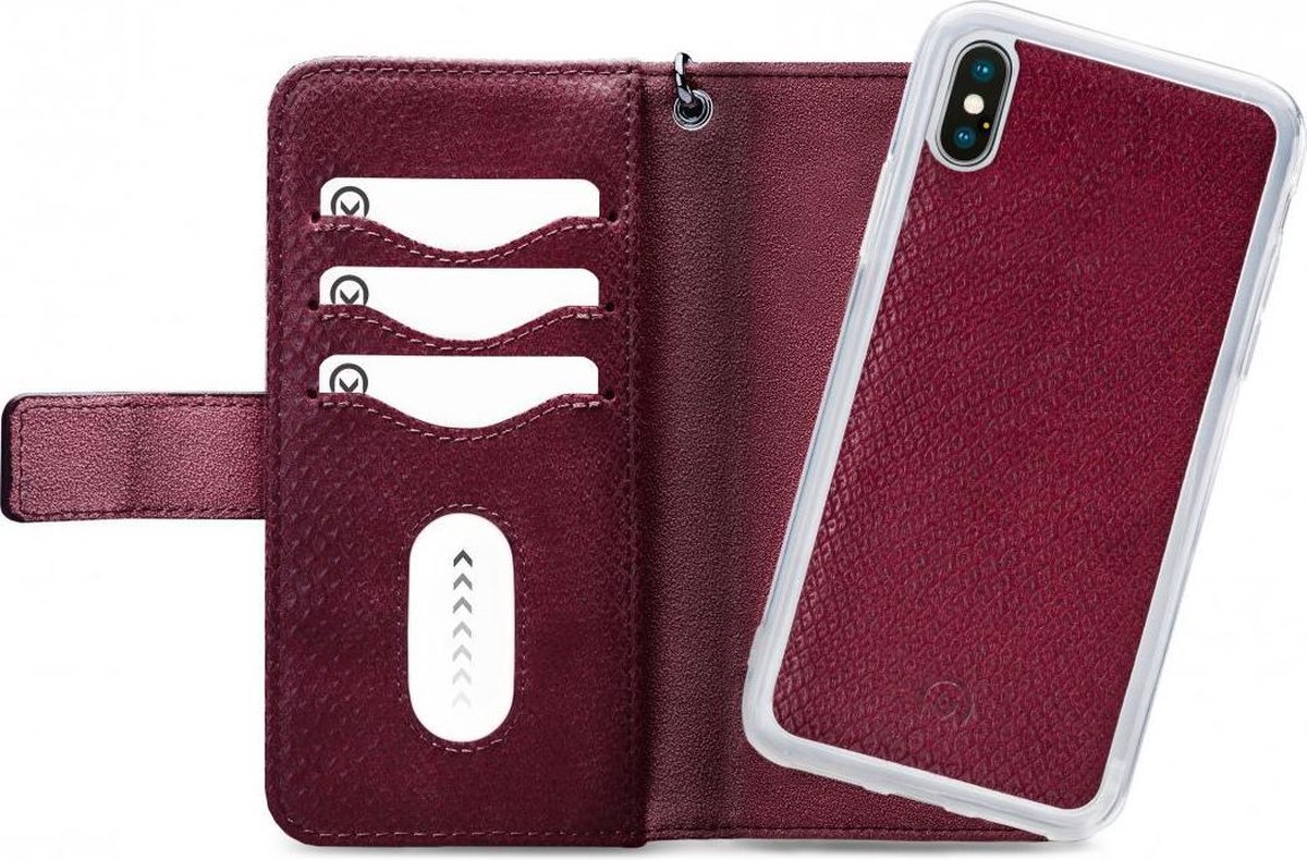 Mobilize Gelly Zipper 2in1 Bookcase Hoesje - Geschikt voor Apple iPhone Xs - Bordeaux