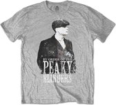 Peaky Blinders Heren Tshirt -S- Grey Character Grijs