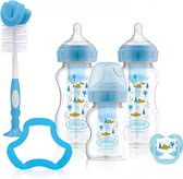 Dr. Brown’s Options+ Anti-colic Bottle Giftset Brede halsfles blauw