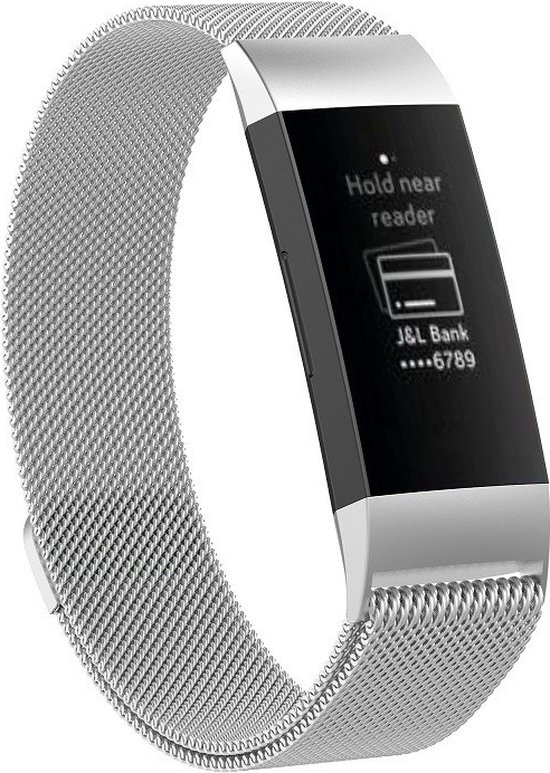 Fitbit Charge 3 & 4 bandje van By Qubix - milanese -  Maat: small - Zilver - Inclusief garantie! - By Qubix