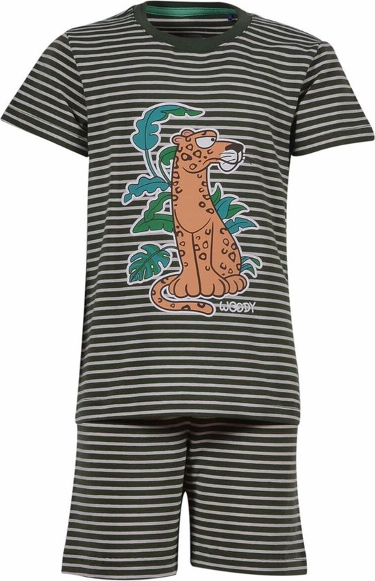 Woody pyjama jongens - streep - panter - 201-1-PZA-Z/916 - maat 92