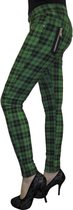 Banned - CHECK Skinny fit broek - XS - Groen