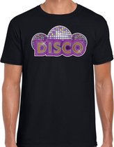 Disco feest t-shirt zwart voor heren - discofeest / party shirt - 70s / 80s party outfit XXL