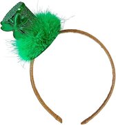 St. Patricks Day feest hoedje op haarband voor dames - Ierland themafeest verkleedaccessoires
