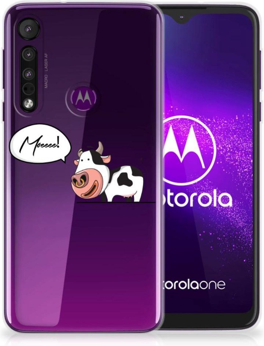 Motorola One Macro Telefoonhoesje met Naam Cow