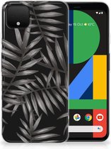 Back Cover Google Pixel 4 XL TPU Siliconen Hoesje Leaves Grey
