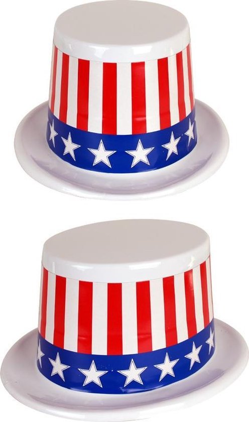 Plastic USA Amerikaanse thema hoed met stars and stripes - Carnaval  verkleed hoeden | bol.com