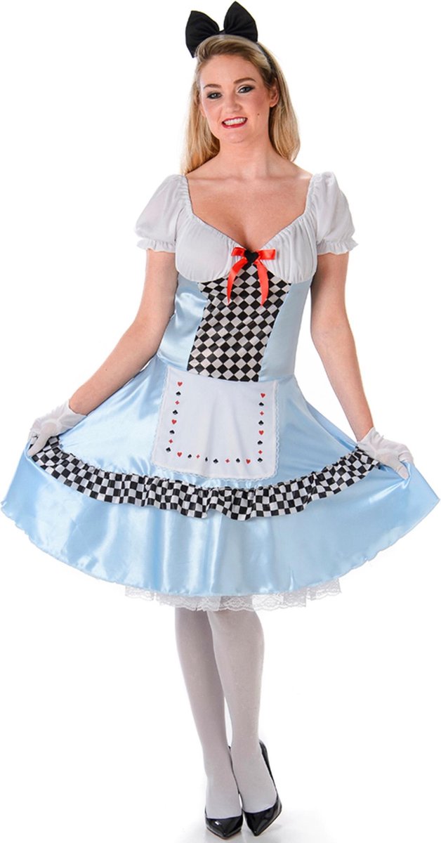 Partychimp Alice In Wonderland Kostuum Dames Carnavalskleding Dames Blauw Maat M