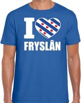 Blauw I love Fryslan t-shirt heren S