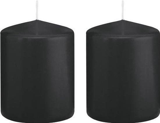 zonde lengte Beter 2x Zwarte cilinderkaarsen/stompkaarsen 6 x 8 cm 29 branduren - Geurloze  kaarsen -... | bol.com