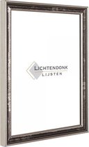 Fotolijst Klassiek Bruin Zilver - Fotomaat 28x35 -  Ontspiegeld Glas - Art.nr. 28-90