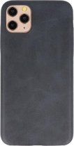 Leder Design Back Cover voor iPhone 11 Pro Max Zwart