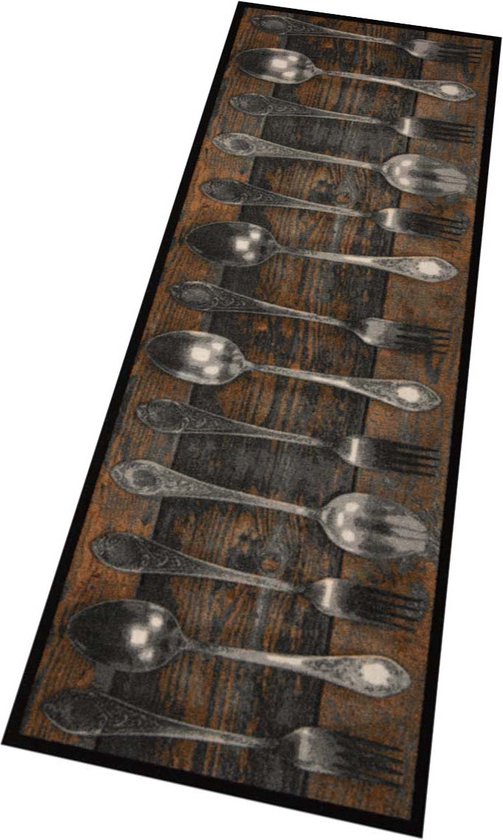 Keukenloper vork & lepel 103808 Wasbaar 30°C 50x150 cm