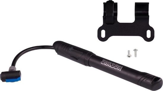Simson Compacte framepomp - sportief design - geschikt voor alle ventielen - met uittrekbare slang - max 5 bar - inclusief framebevestiging