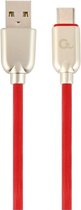 Premium USB Type-C laad- & datakabel 'rubber', 1 m, rood