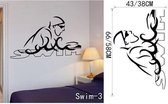 3D Sticker Decoratie GYM Zwemmen Muurstickers Home Decor Woonkamer Verwijderbare Vinyl Poster Zwemmen Wall Art Decals Adesivo De Parede Nursery Muurschildering - Swim3 / Small