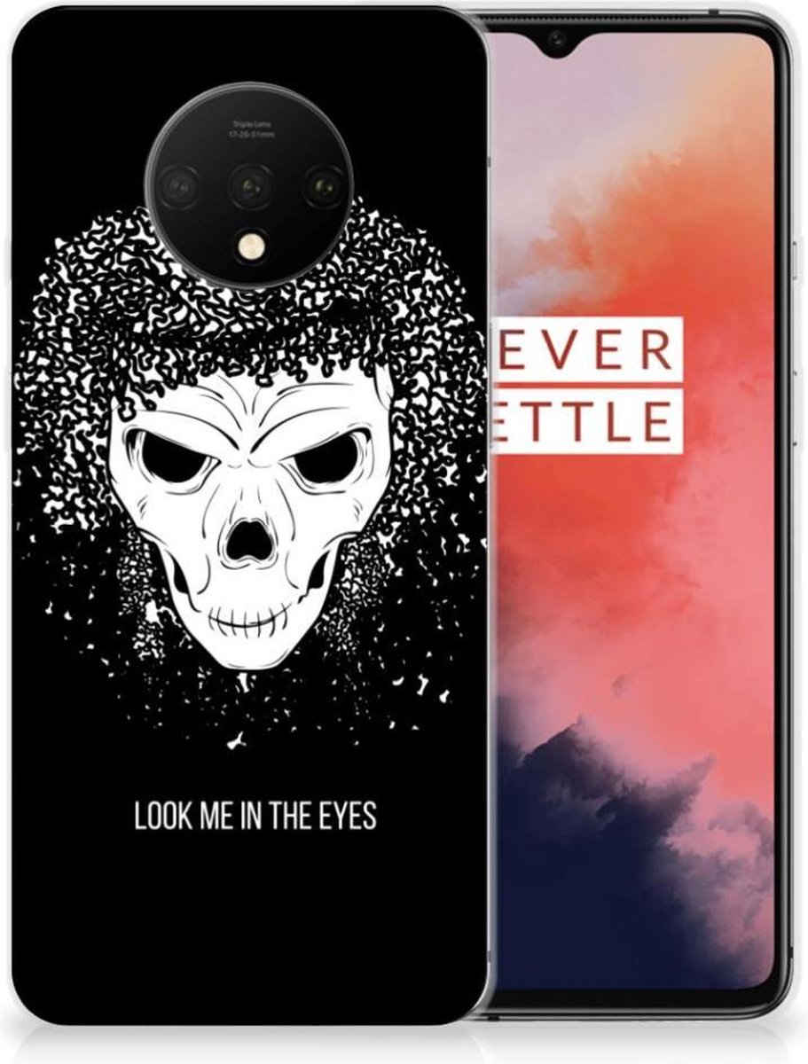 Silicone Back Case OnePlus 7T Skull Hair