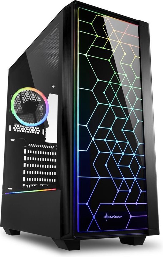 Bol Com Sharkoon Rgb Lit 100 Midi Atx Tower Zwart