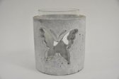 Sfeerlichten - Candle Hldr. W/butterfly White D11.5h11.5cm
