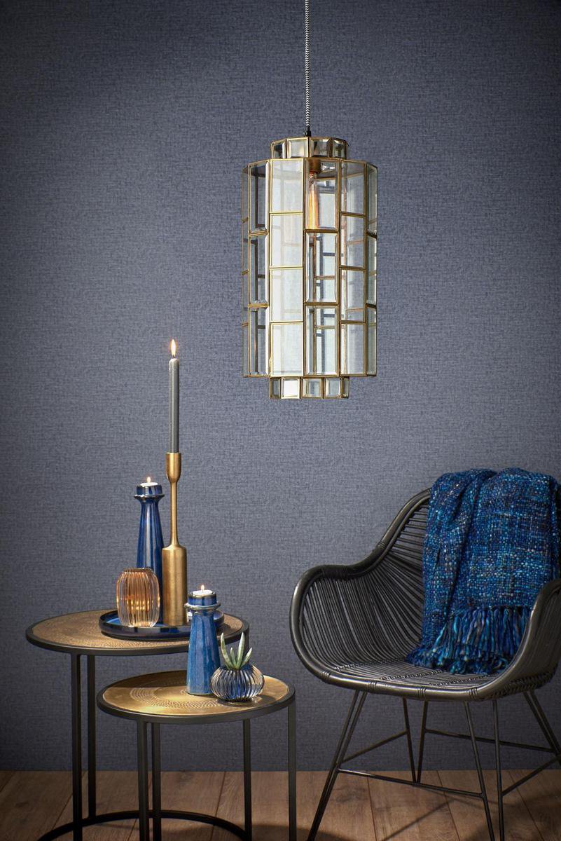 Sostrene Hanglamp 24x45cm glas met antiek brons Klassiek