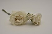 Kunstbloemen En Overige - Frozen Rose X3 Cream 41cm