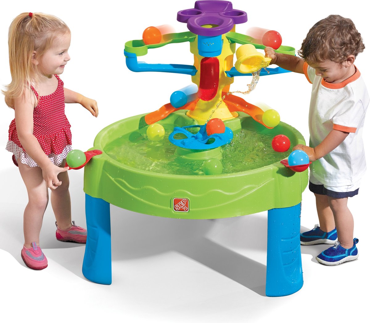 Step2 Busy Ball Watertafel - Met 13 accessoires: katapulten, speelballen en schepbeker - Waterspeelgoed voor kind - Activiteitentafel met ballen & water voor de tuin / buiten — afbeelding 11