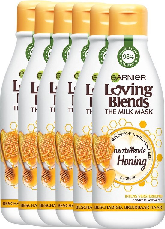 Direct Blokkeren Storing Garnier Loving Blends Milk Mask Honing Haarmasker - 6 x 250 ml -  Voordeelverpakking | bol.com
