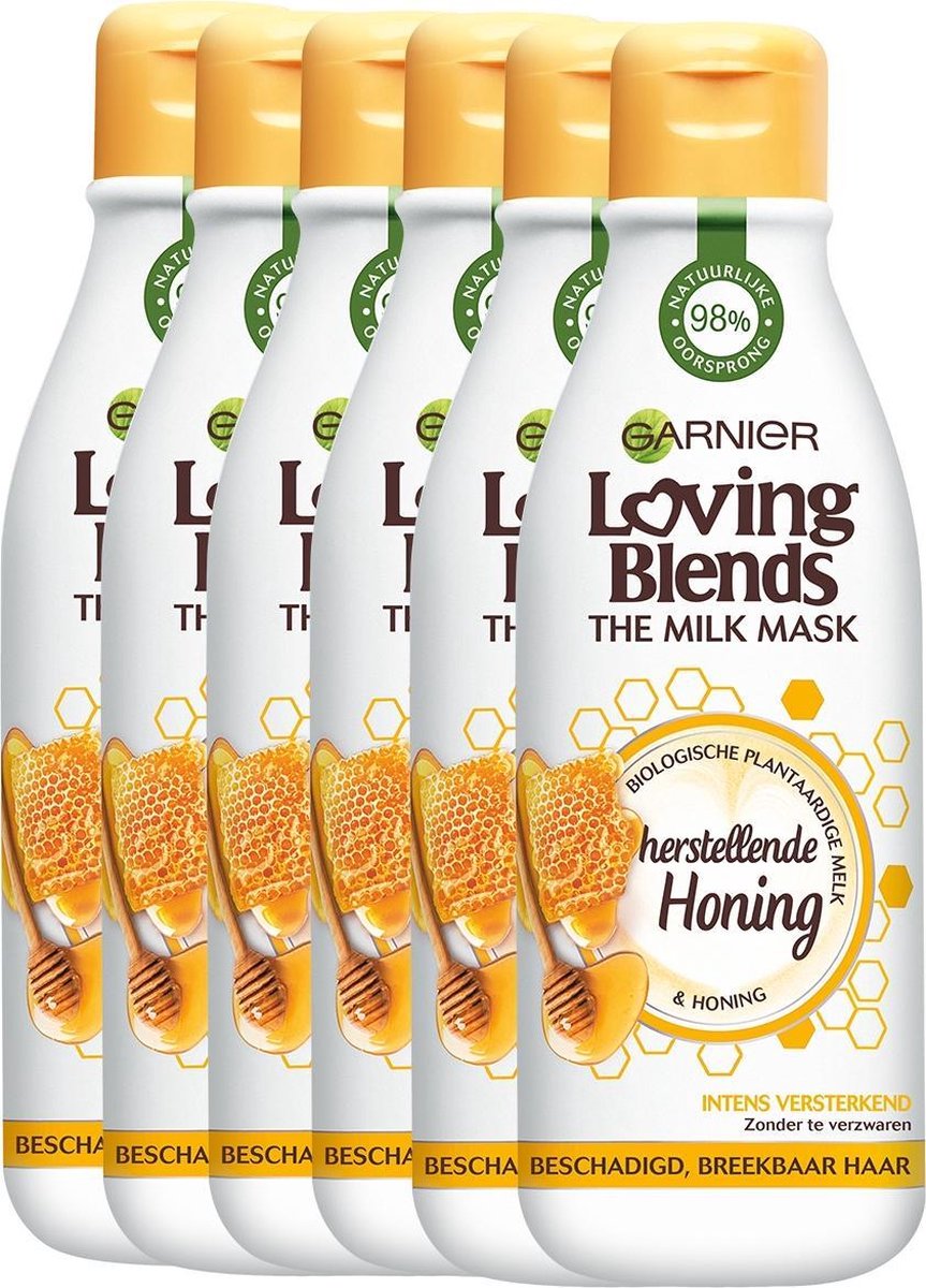 Garnier Loving Blends Milk Mask Honing Haarmasker - 6 x 250ml - Multiverpakking