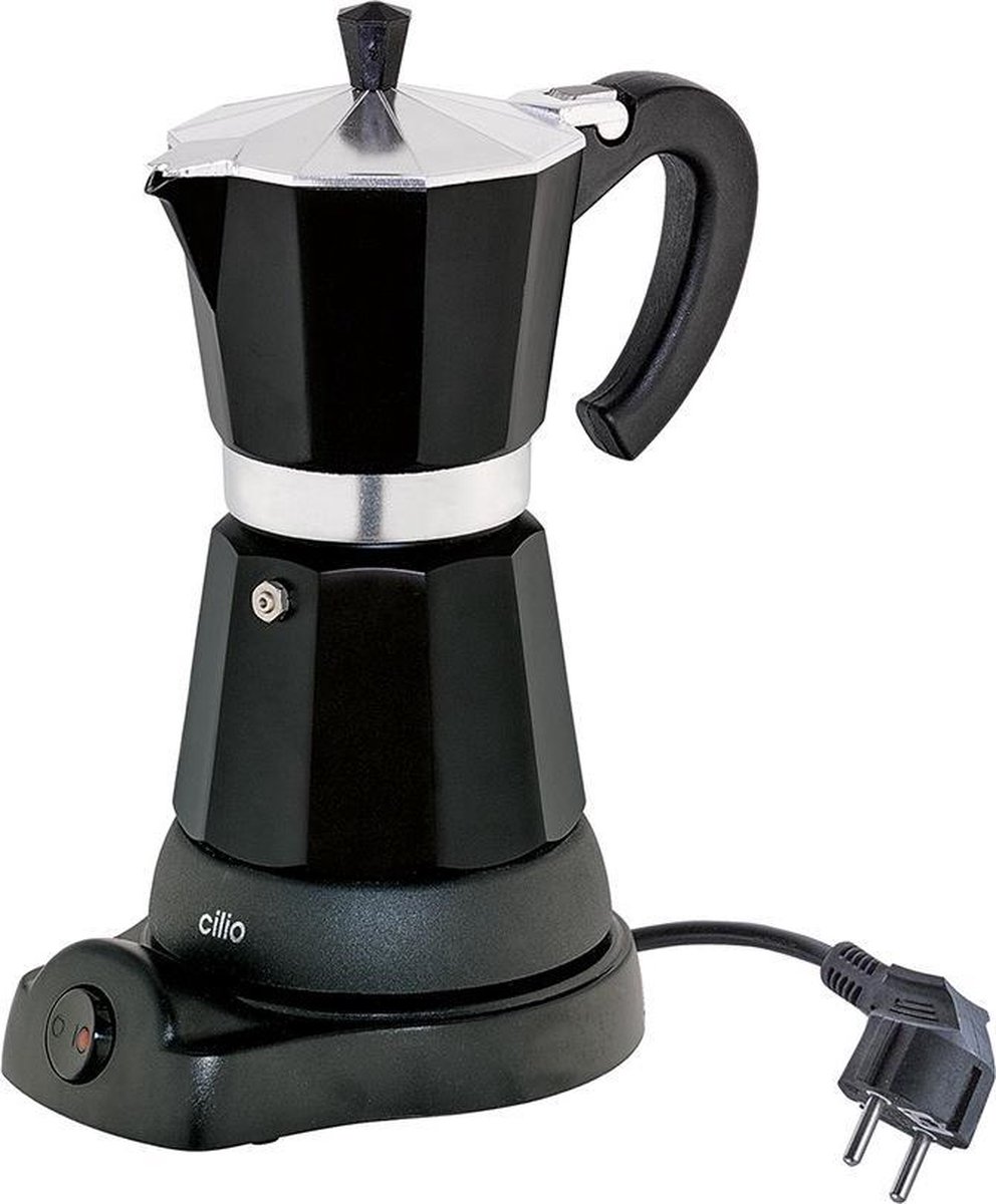 Elektrische espresso maker / percolator cilio 480 Watt Zwart