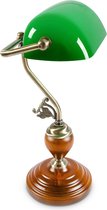 relaxdays Bankierslamp groen glas, Notarislamp design, Bureaulamp, Tafellamp, Vintage lamp