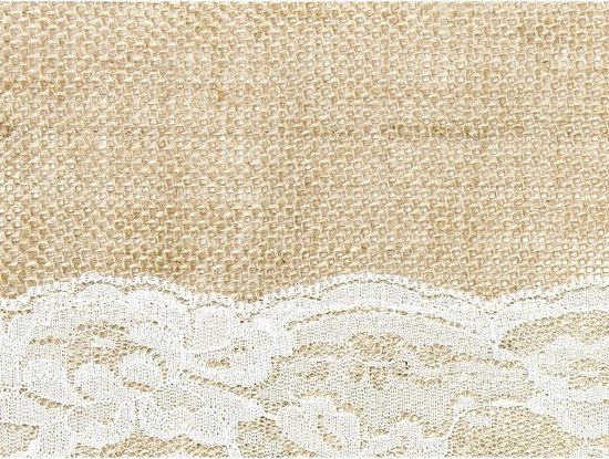 2x Chemins de table en toile de jute mariage / mariage 28 x 275 cm avec