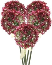 5 x Roze/rode sierui steelbloem 70 cm - Kunstbloemen