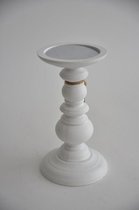 Kandelaren - Wooden Candleholder White 10,2x11x20cm