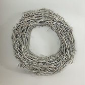 Kransen - Grape Wood Wreath 75 Cm. White Washed